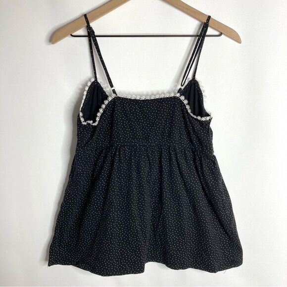 Y2K Dream Modes Tank Top Medium Black White Polka Dots - Picture 2 of 10